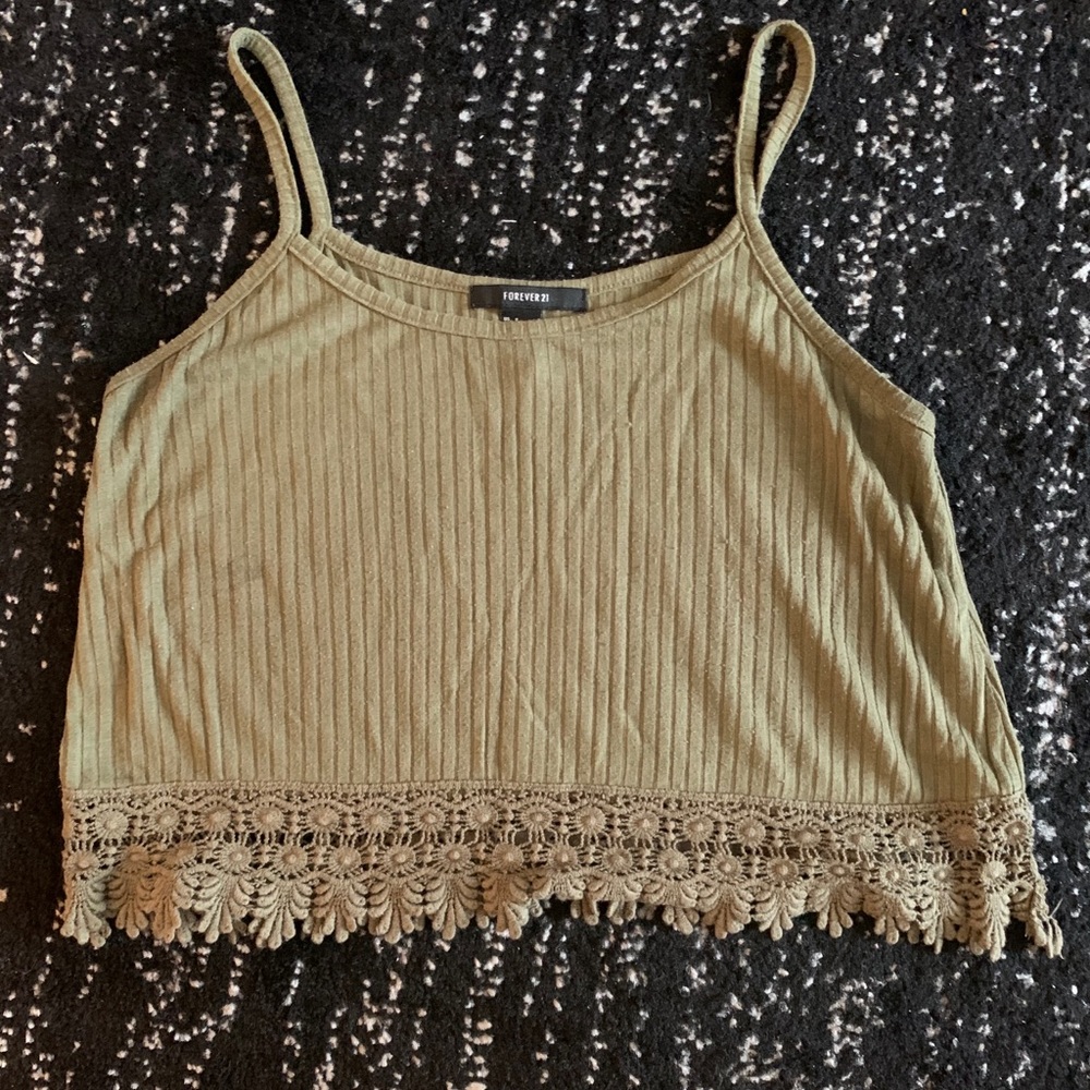 Olive Green Crop Top